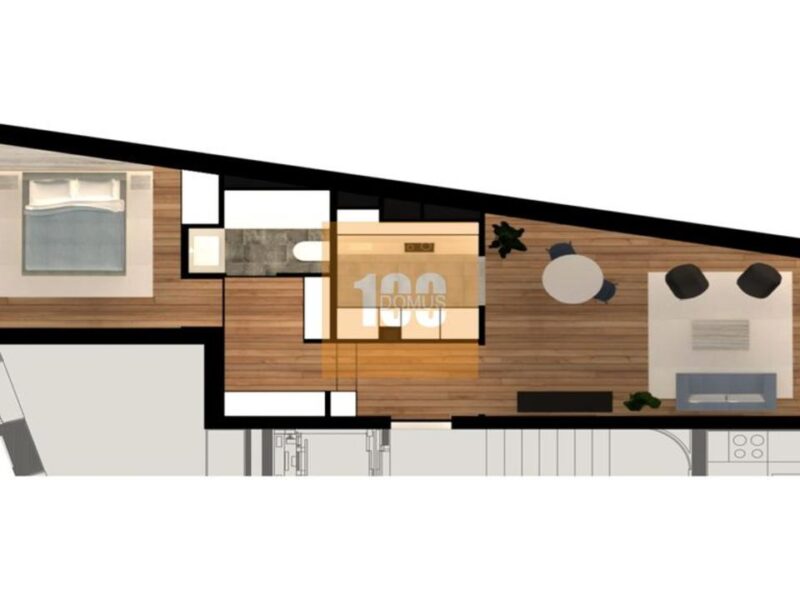 T1 novo com varanda em Cedofeita