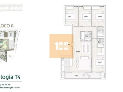 T4 novo com varanda - Le Parc