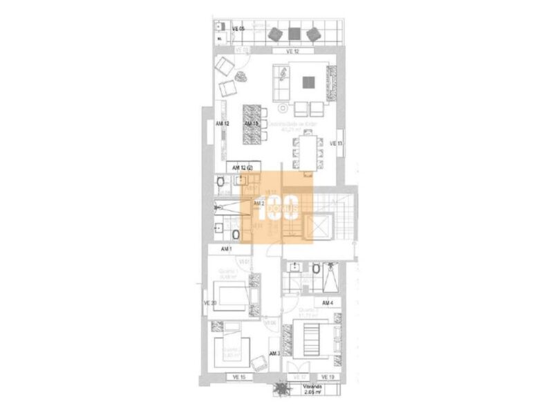 T3 com terraço ao metro Trindade